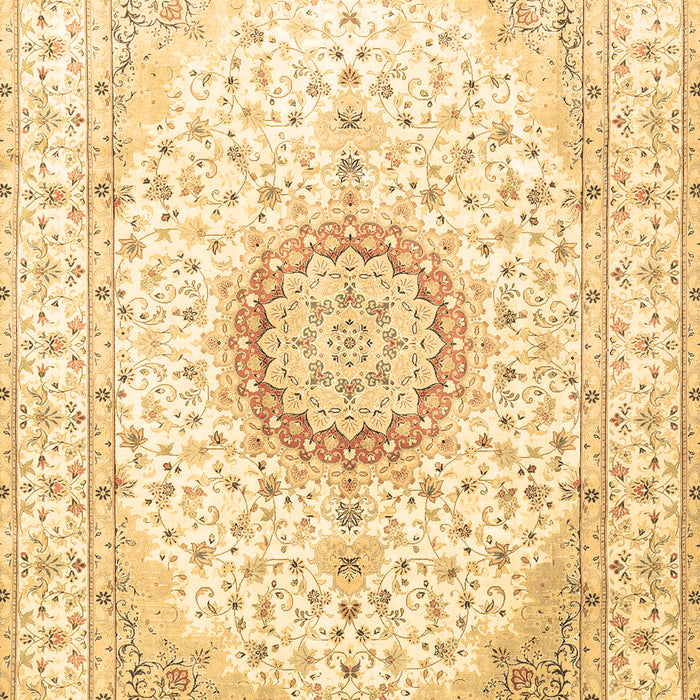 Machine Washable Medallion Brown Traditional Rug, wshtr1032brn