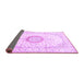 Sideview of Medallion Purple Traditional Rug, tr1032pur