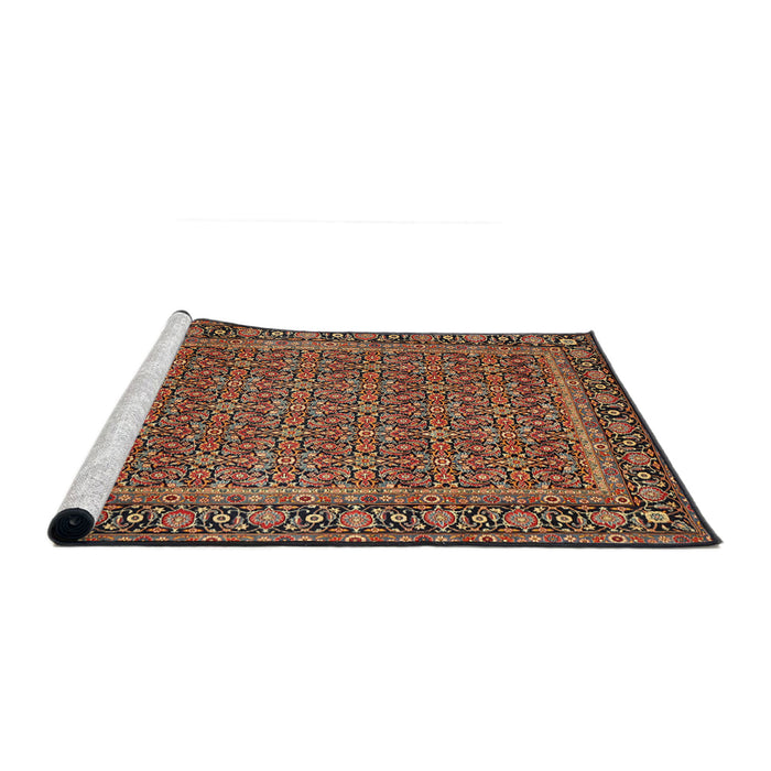 Sideview of Machine Washable Traditional Peru Brown Rug, wshtr1033