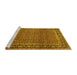 Sideview of Machine Washable Persian Yellow Traditional Rug, wshtr1033yw