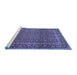 Sideview of Machine Washable Persian Blue Traditional Rug, wshtr1033blu