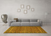 Machine Washable Persian Yellow Traditional Rug in a Living Room, wshtr1033yw