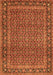 Serging Thickness of Machine Washable Persian Orange Traditional Area Rugs, wshtr1033org