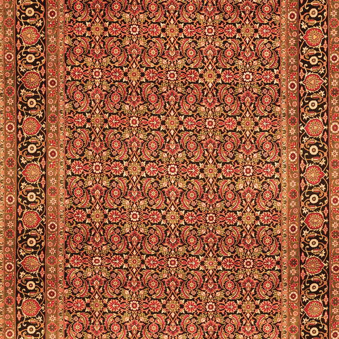 Serging Thickness of Machine Washable Persian Orange Traditional Area Rugs, wshtr1033org