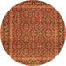 Square Persian Orange Traditional Rug, tr1033org