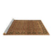 Sideview of Machine Washable Persian Brown Traditional Rug, wshtr1033brn