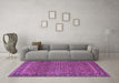 Machine Washable Persian Purple Traditional Area Rugs in a Living Room, wshtr1033pur