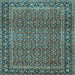 Square Persian Light Blue Traditional Rug, tr1033lblu