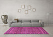 Machine Washable Persian Pink Traditional Rug in a Living Room, wshtr1033pnk