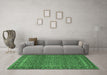 Machine Washable Persian Emerald Green Traditional Area Rugs in a Living Room,, wshtr1033emgrn