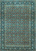 Machine Washable Persian Light Blue Traditional Rug, wshtr1033lblu