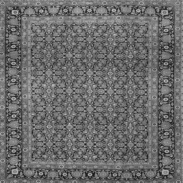Round Machine Washable Persian Gray Traditional Rug, wshtr1033gry