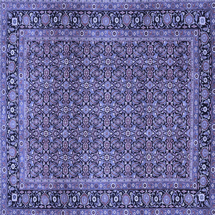 Square Machine Washable Persian Blue Traditional Rug, wshtr1033blu