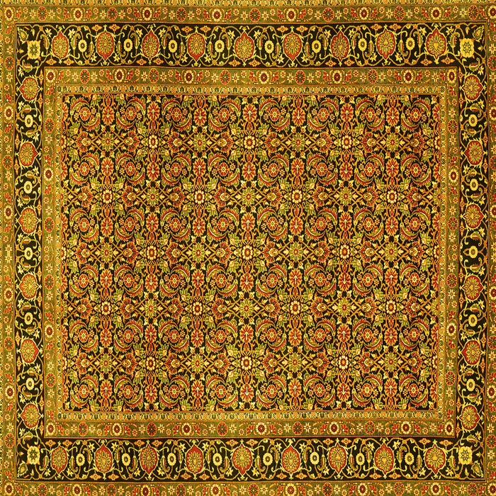 Square Persian Yellow Traditional Rug, tr1033yw