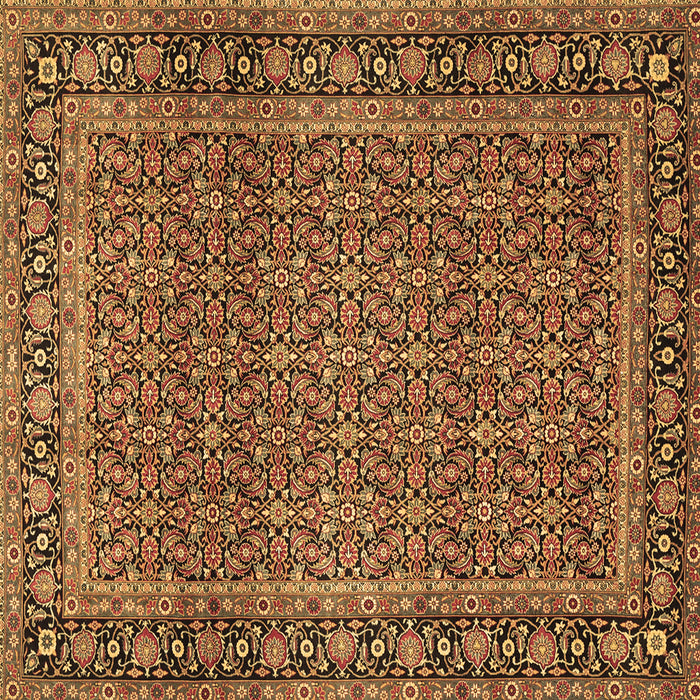 Square Machine Washable Persian Brown Traditional Rug, wshtr1033brn