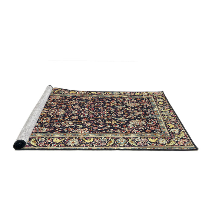 Sideview of Machine Washable Traditional Light French Beige Brown Rug, wshtr1034