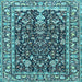 Square Persian Light Blue Traditional Rug, tr1034lblu