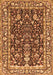 Serging Thickness of Machine Washable Persian Orange Traditional Area Rugs, wshtr1034org