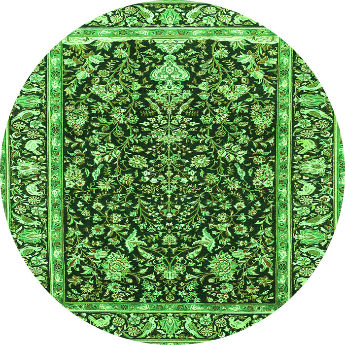 Machine Washable Persian Green Traditional Area Rugs, wshtr1034grn