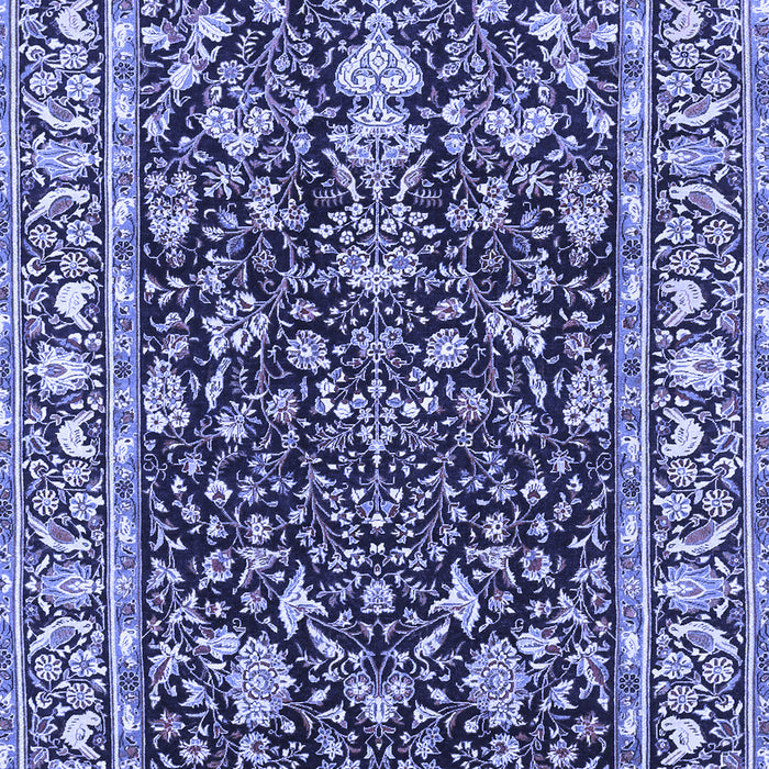 Machine Washable Persian Blue Traditional Rug, wshtr1034blu