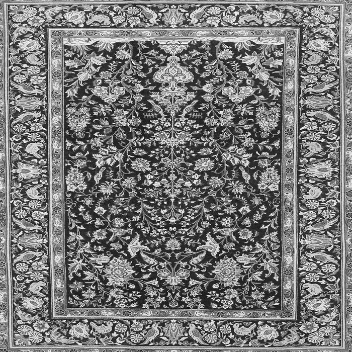 Round Machine Washable Persian Gray Traditional Rug, wshtr1034gry