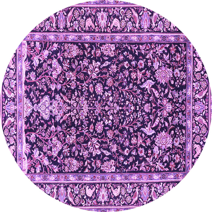 Round Persian Purple Traditional Rug, tr1034pur