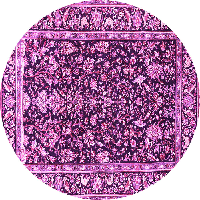 Round Persian Pink Traditional Rug, tr1034pnk