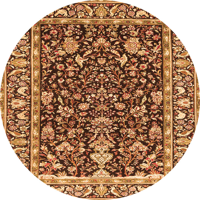 Machine Washable Persian Orange Traditional Area Rugs, wshtr1034org