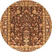 Machine Washable Persian Orange Traditional Area Rugs, wshtr1034org