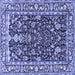 Square Persian Blue Traditional Rug, tr1034blu