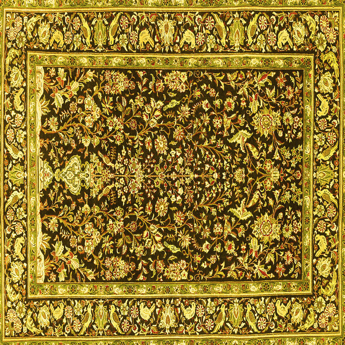 Square Persian Yellow Traditional Rug, tr1034yw
