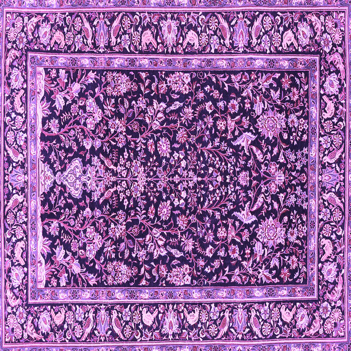 Square Machine Washable Persian Purple Traditional Area Rugs, wshtr1034pur