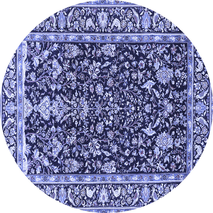 Round Persian Blue Traditional Rug, tr1034blu