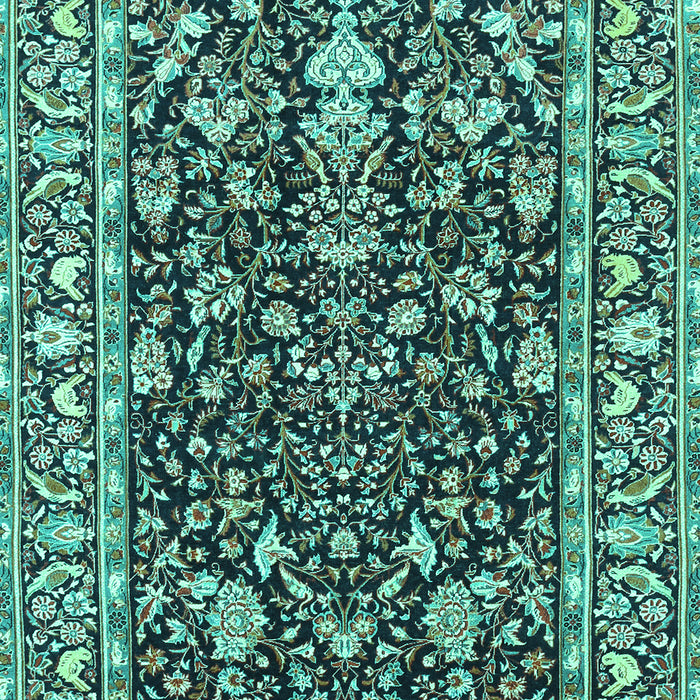 Machine Washable Persian Turquoise Traditional Area Rugs, wshtr1034turq
