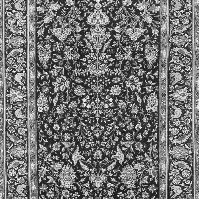 Serging Thickness of Machine Washable Persian Gray Traditional Rug, wshtr1034gry