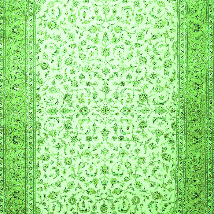 Serging Thickness of Machine Washable Persian Green Traditional Area Rugs, wshtr1035grn