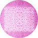 Round Persian Pink Traditional Rug, tr1035pnk