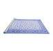 Sideview of Machine Washable Persian Blue Traditional Rug, wshtr1035blu