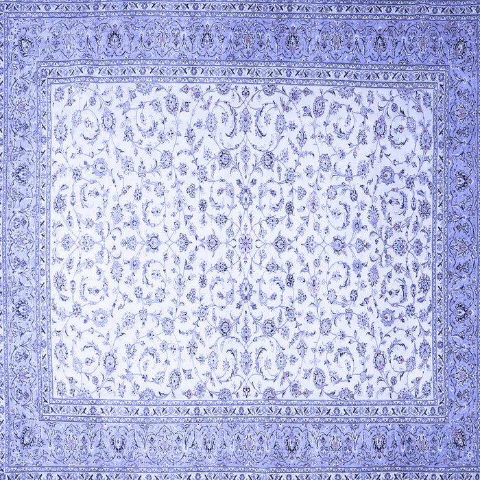 Square Machine Washable Persian Blue Traditional Rug, wshtr1035blu