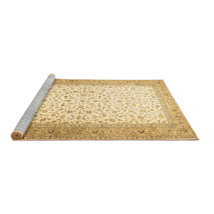 Sideview of Machine Washable Persian Brown Traditional Rug, wshtr1035brn