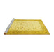 Sideview of Machine Washable Persian Yellow Traditional Rug, wshtr1035yw