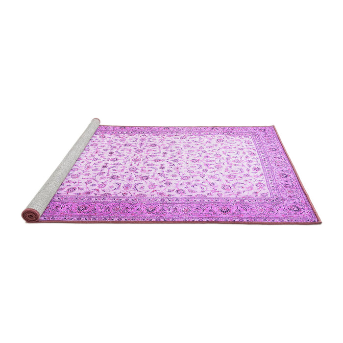 Sideview of Machine Washable Persian Purple Traditional Area Rugs, wshtr1035pur