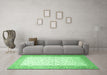 Machine Washable Persian Emerald Green Traditional Area Rugs in a Living Room,, wshtr1035emgrn