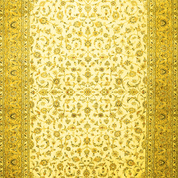 Machine Washable Persian Yellow Traditional Rug, wshtr1035yw