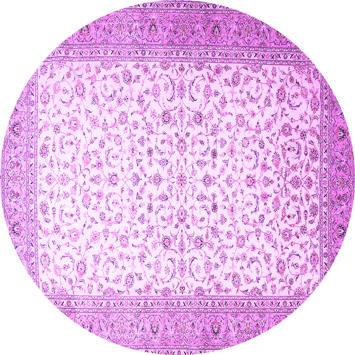 Round Persian Purple Traditional Rug, tr1035pur