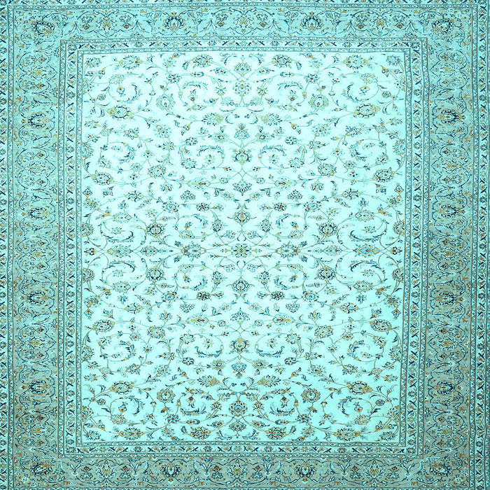 Square Machine Washable Persian Light Blue Traditional Rug, wshtr1035lblu