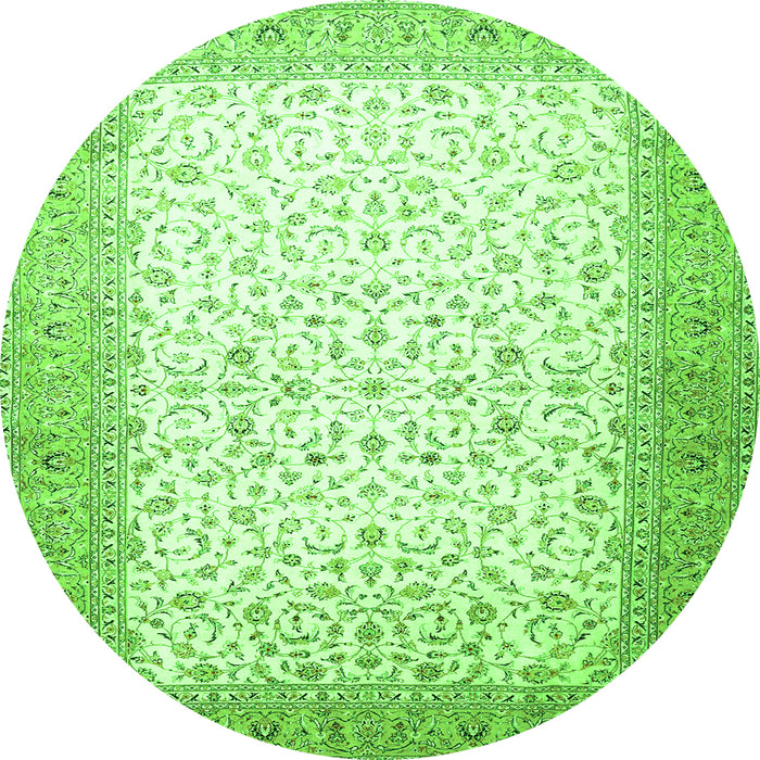 Square Persian Green Traditional Rug, tr1035grn