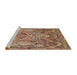 Sideview of Machine Washable Traditional Dark Sienna Brown Rug, wshtr1036