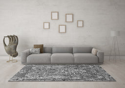 Machine Washable Animal Gray Traditional Rug in a Living Room,, wshtr1036gry