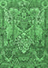 Machine Washable Animal Emerald Green Traditional Area Rugs, wshtr1036emgrn